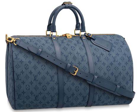 louis vuitton duffle bag blue strap